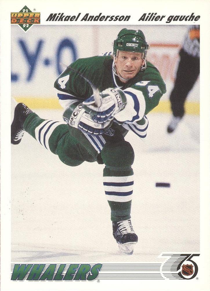 #238b Mikael Andersson - Hartford Whalers - 1991-92 Upper Deck French Hockey