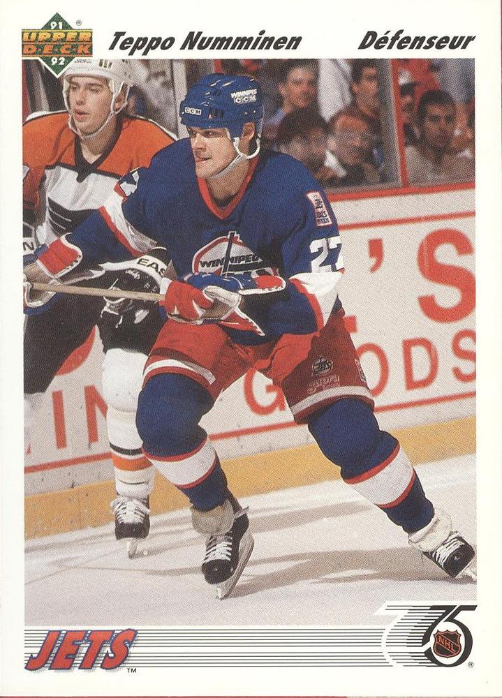 #240b Teppo Numminen - Winnipeg Jets - 1991-92 Upper Deck French Hockey