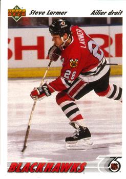 #257b Steve Larmer - Chicagoackhawks - 1991-92 Upper Deck French Hockey