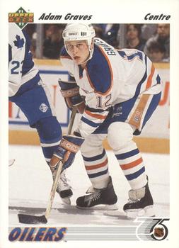 #268b Adam Graves - Edmonton Oilers - 1991-92 Upper Deck French Hockey