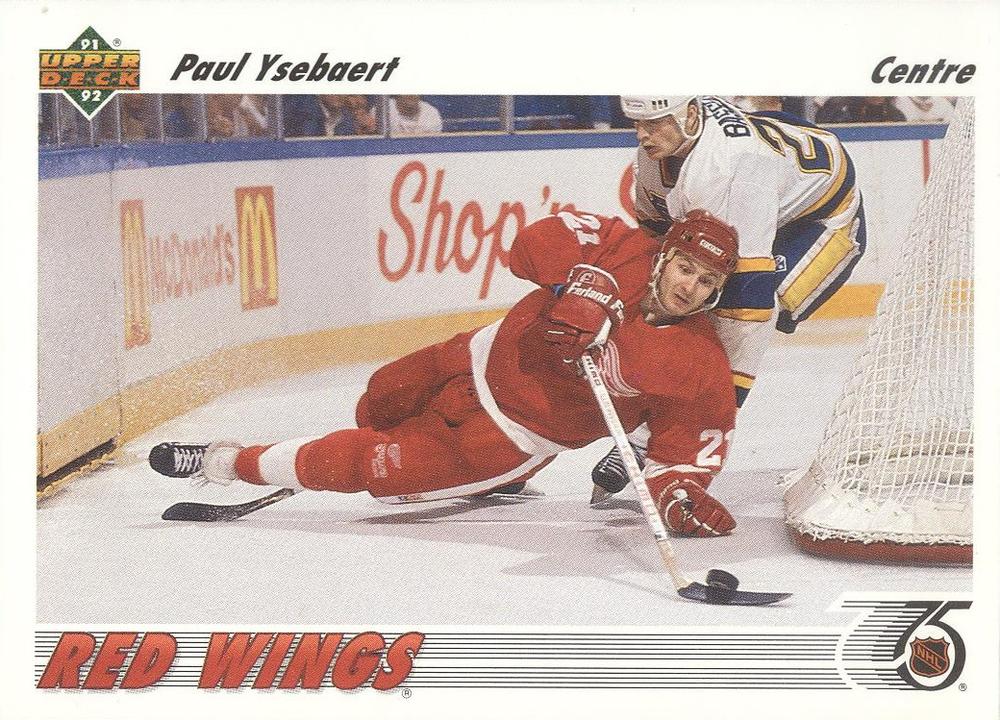 #278b Paul Ysebaert - Detroit Red Wings - 1991-92 Upper Deck French Hockey