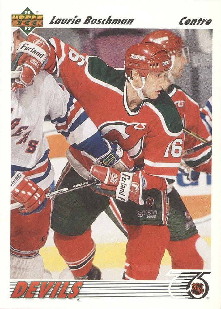 #279b Laurie Boschman - New Jersey Devils - 1991-92 Upper Deck French Hockey