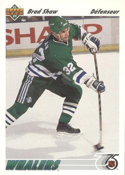 #297b Brad Shaw - Hartford Whalers - 1991-92 Upper Deck French Hockey