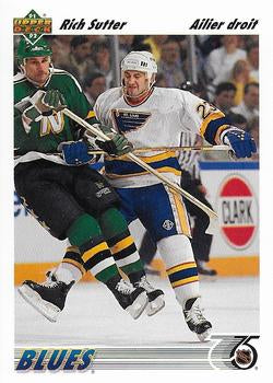 #317b Rich Sutter - St. Louisues - 1991-92 Upper Deck French Hockey