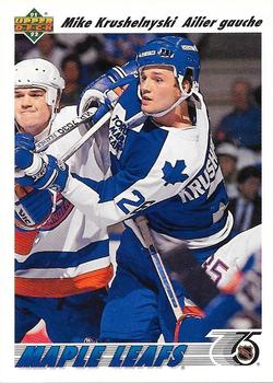 #320b Mike Krushelnyski - Toronto Maple Leafs - 1991-92 Upper Deck French Hockey