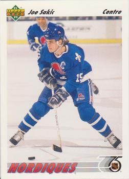 #333b Joe Sakic - Quebec Nordiques - 1991-92 Upper Deck French Hockey