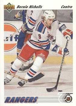 #356b Bernie Nicholls - New York Rangers - 1991-92 Upper Deck French Hockey