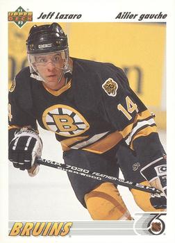 #364b Jeff Lazaro - Boston Bruins - 1991-92 Upper Deck French Hockey