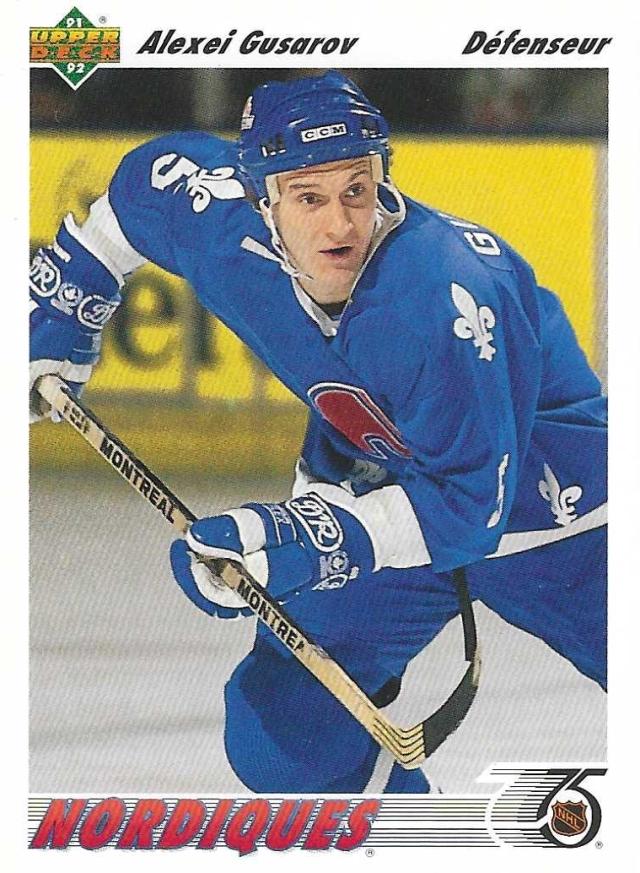 #365b Alexei Gusarov - Quebec Nordiques - 1991-92 Upper Deck French Hockey