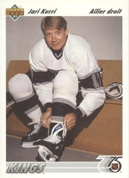 #366b Jari Kurri - Los Angeles Kings - 1991-92 Upper Deck French Hockey