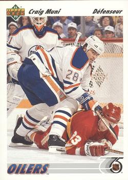 #372b Craig Muni - Edmonton Oilers - 1991-92 Upper Deck French Hockey
