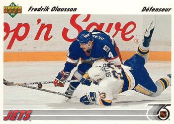 #383b Fredrik Olausson - Winnipeg Jets - 1991-92 Upper Deck French Hockey