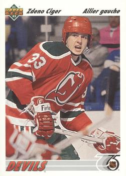 #385b Zdeno Ciger - New Jersey Devils - 1991-92 Upper Deck French Hockey