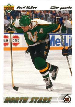 #388b Basil McRae - Minnesota North Stars - 1991-92 Upper Deck French Hockey