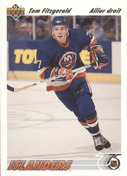 #389b Tom Fitzgerald - New York Islanders - 1991-92 Upper Deck French Hockey