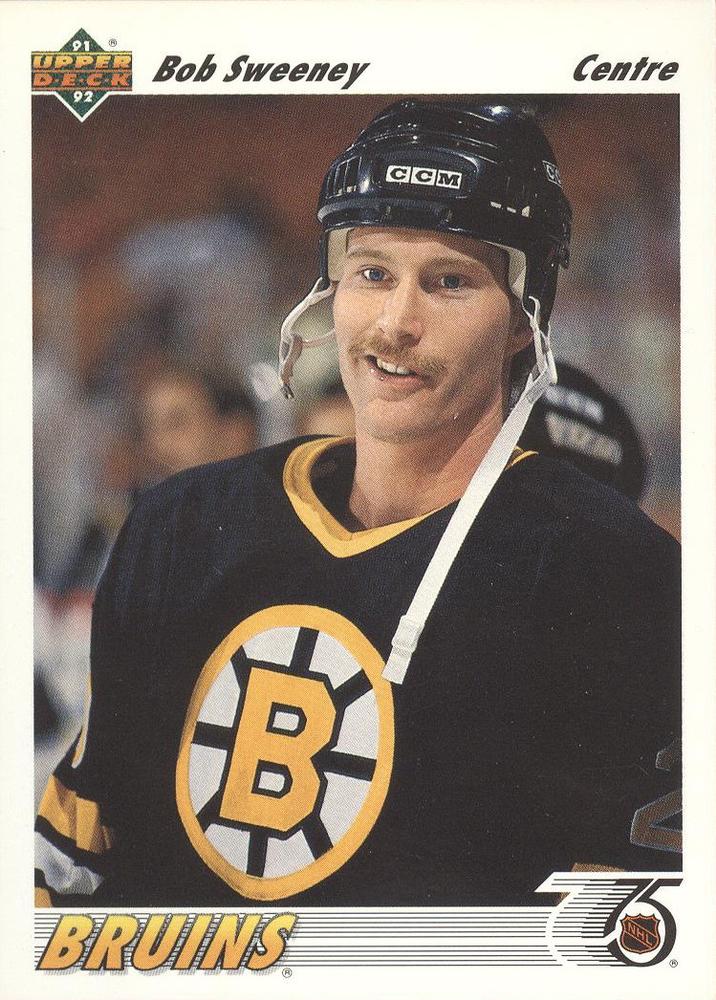 #391b Bob Sweeney - Boston Bruins - 1991-92 Upper Deck French Hockey
