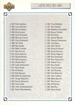 #400b Checklist: 301-400 - 1991-92 Upper Deck French Hockey