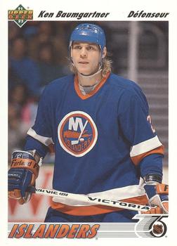 #402b Ken Baumgartner - New York Islanders - 1991-92 Upper Deck French Hockey