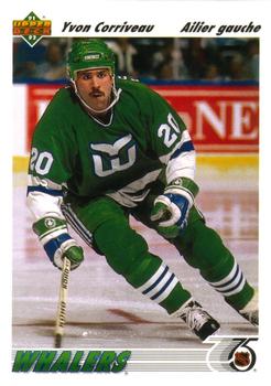 #407b Yvon Corriveau - Hartford Whalers - 1991-92 Upper Deck French Hockey