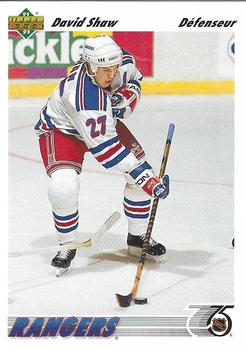 #409b David Shaw - New York Rangers - 1991-92 Upper Deck French Hockey