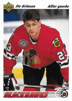 #416b Stu Grimson - Chicagoackhawks - 1991-92 Upper Deck French Hockey