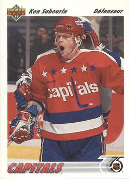 #417b Ken Sabourin - Washington Capitals - 1991-92 Upper Deck French Hockey