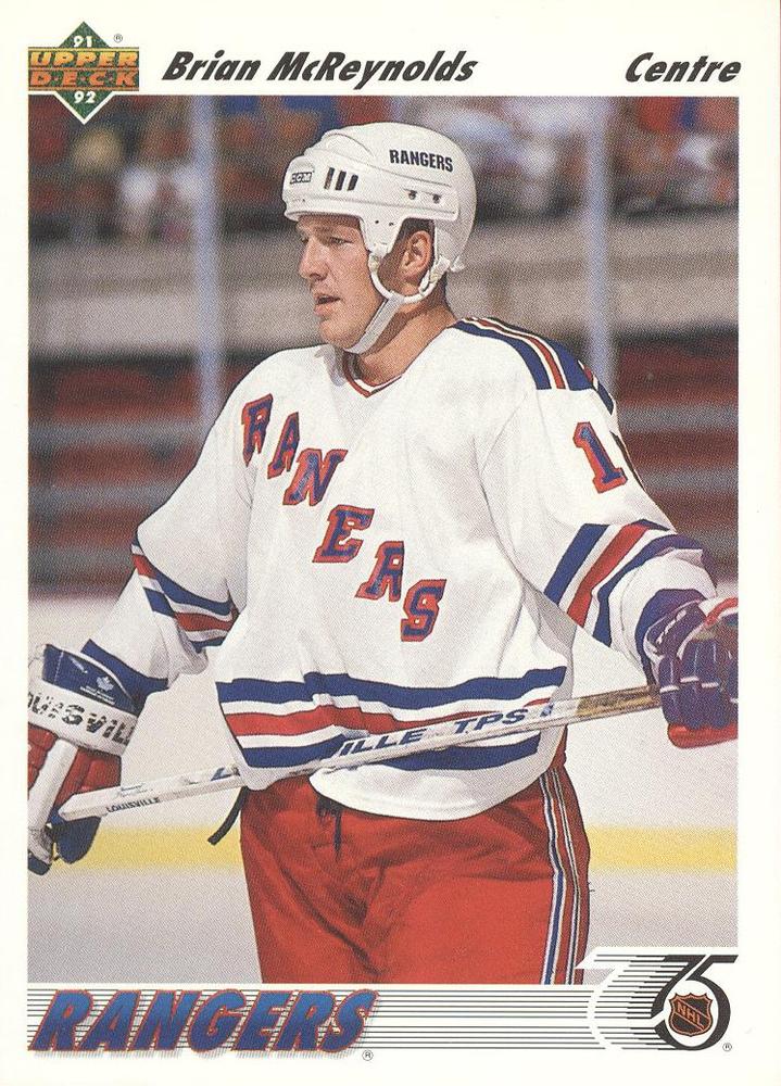 #434b Brian McReynolds - New York Rangers - 1991-92 Upper Deck French Hockey