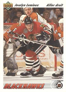 #438b Jocelyn Lemieux - Chicagoackhawks - 1991-92 Upper Deck French Hockey