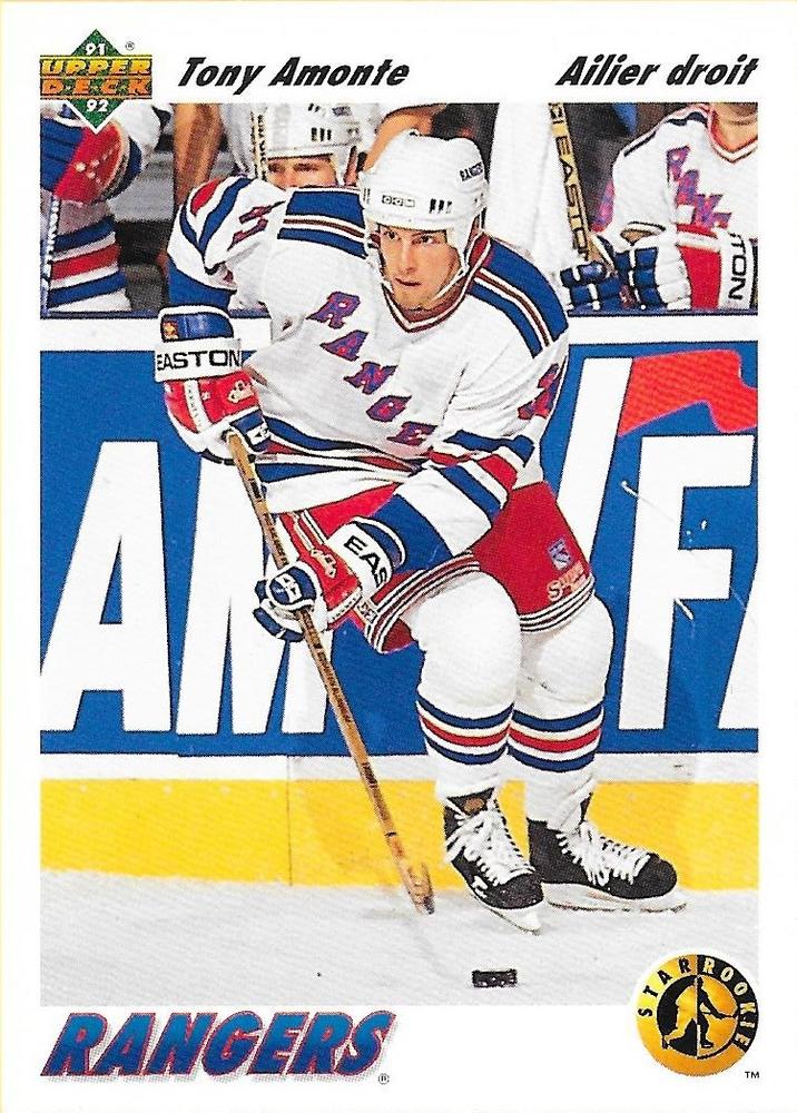 #450b Tony Amonte - New York Rangers - 1991-92 Upper Deck French Hockey