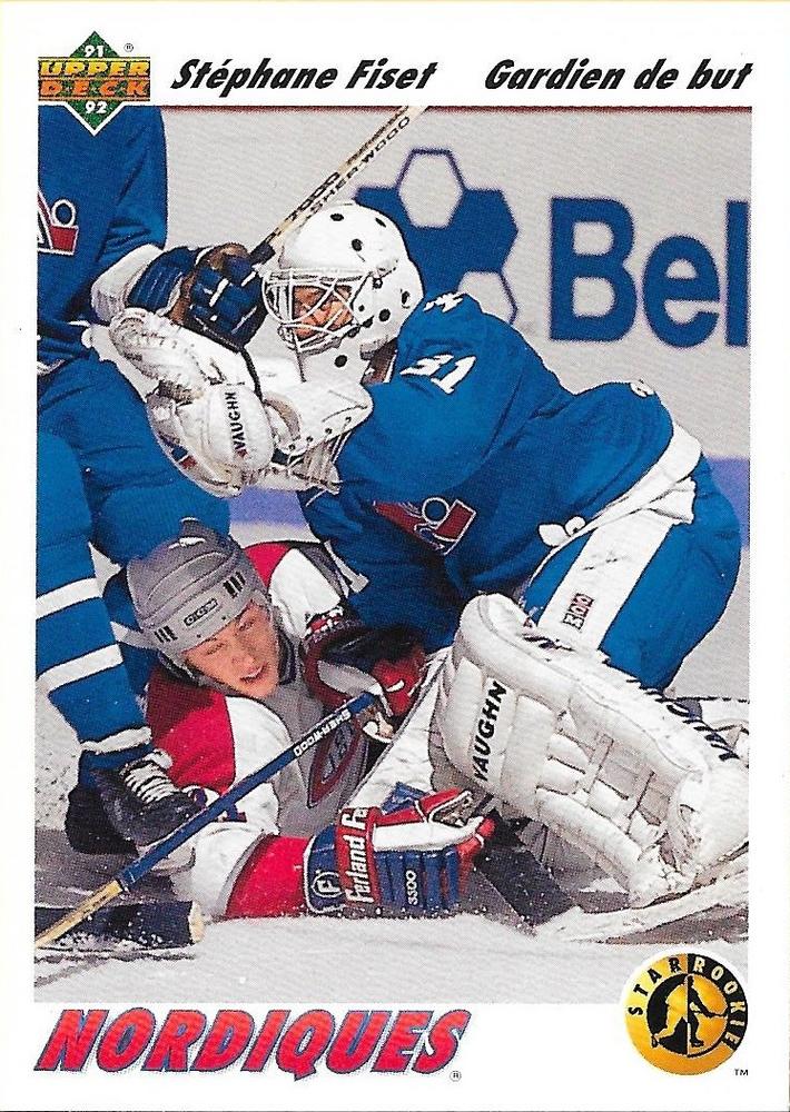 #452b Stephane Fiset - Quebec Nordiques - 1991-92 Upper Deck French Hockey