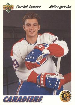 #453b Patrick Lebeau - Montreal Canadiens - 1991-92 Upper Deck French Hockey