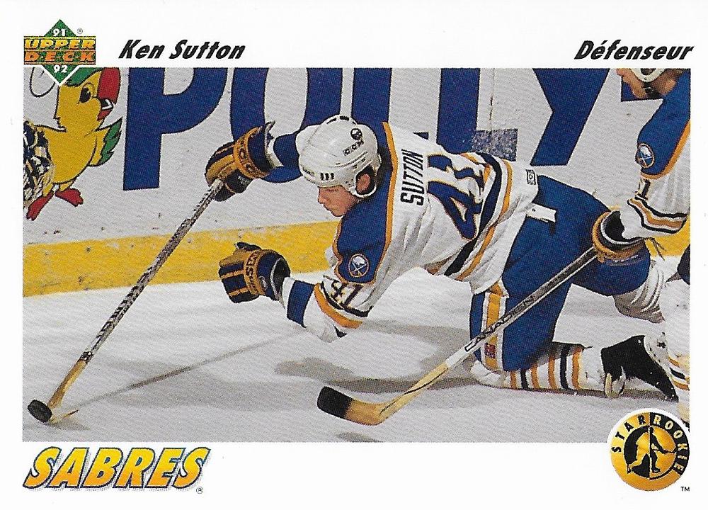 #458b Ken Sutton - Buffalo Sabres - 1991-92 Upper Deck French Hockey