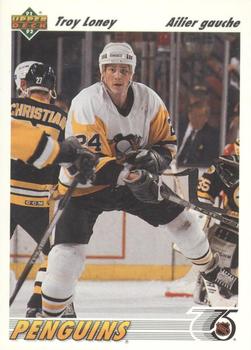 #489b Troy Loney - Pittsburgh Penguins - 1991-92 Upper Deck French Hockey