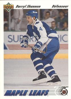#493b Darryl Shannon - Toronto Maple Leafs - 1991-92 Upper Deck French Hockey