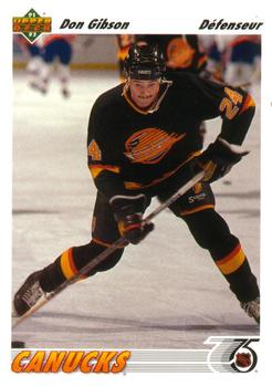 #495b Don Gibson - Vancouver Canucks - 1991-92 Upper Deck French Hockey