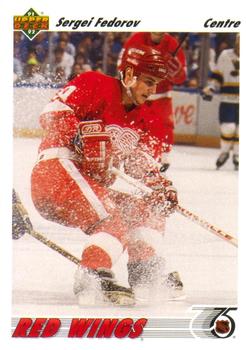 #144a Sergei Fedorov - Detroit Red Wings - 1991-92 Upper Deck French Hockey