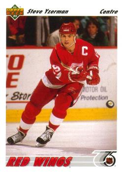 #146a Steve Yzerman - Detroit Red Wings - 1991-92 Upper Deck French Hockey