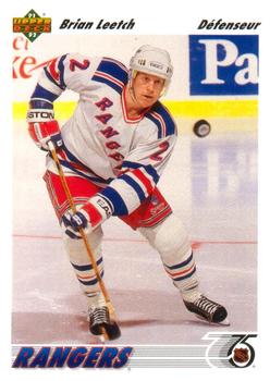 #153a Brian Leetch - New York Rangers - 1991-92 Upper Deck French Hockey