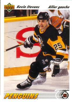 #154a Kevin Stevens - Pittsburgh Penguins - 1991-92 Upper Deck French Hockey