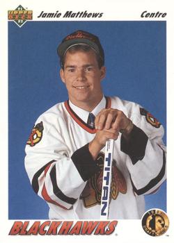 #76a Jamie Matthews - Chicagoackhawks - 1991-92 Upper Deck French Hockey