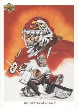 #81a Ed Belfour - Chicagoackhawks - 1991-92 Upper Deck French Hockey