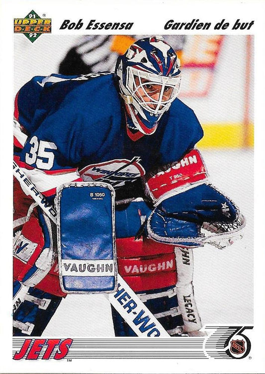 #101a Bob Essensa - Winnipeg Jets - 1991-92 Upper Deck French Hockey