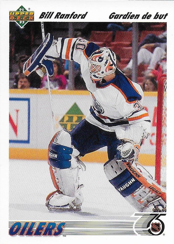 #117a Bill Ranford - Edmonton Oilers - 1991-92 Upper Deck French Hockey