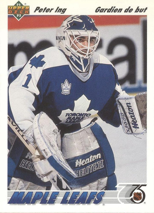 #118a Peter Ing - Toronto Maple Leafs - 1991-92 Upper Deck French Hockey