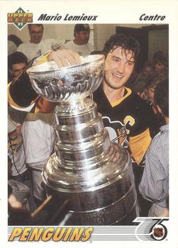 #156a Mario Lemieux - Pittsburgh Penguins - 1991-92 Upper Deck French Hockey