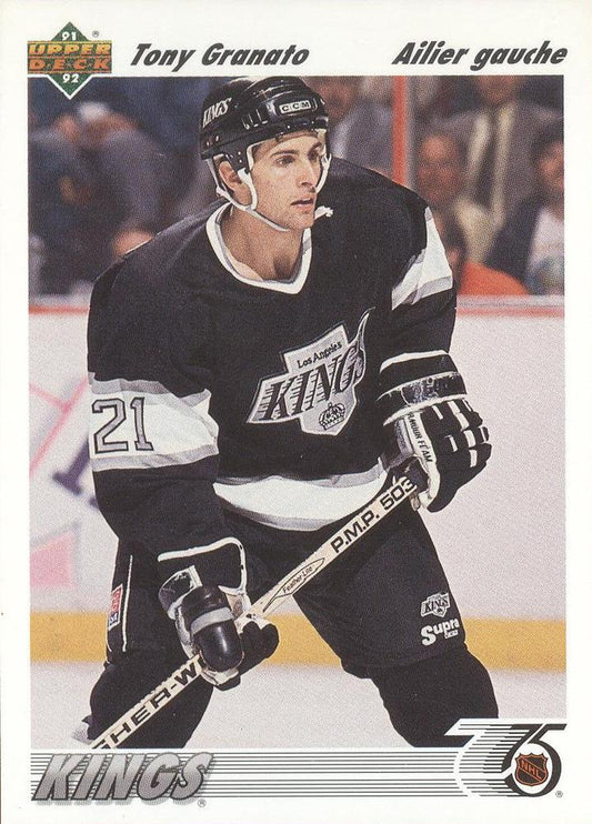 #172a Tony Granato - Los Angeles Kings - 1991-92 Upper Deck French Hockey