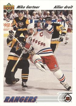 #247a Mike Gartner - New York Rangers - 1991-92 Upper Deck French Hockey