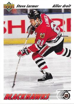 #257a Steve Larmer - Chicagoackhawks - 1991-92 Upper Deck French Hockey