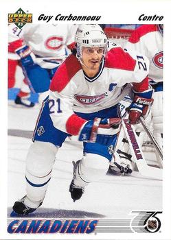 #265a Guy Carbonneau - Montreal Canadiens - 1991-92 Upper Deck French Hockey