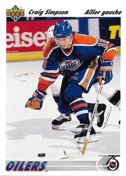 #286a Craig Simpson - Edmonton Oilers - 1991-92 Upper Deck French Hockey